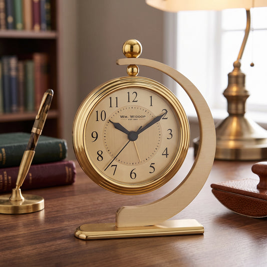 Wm. Widdop Gold Hanging Mantel Alarm Clock
