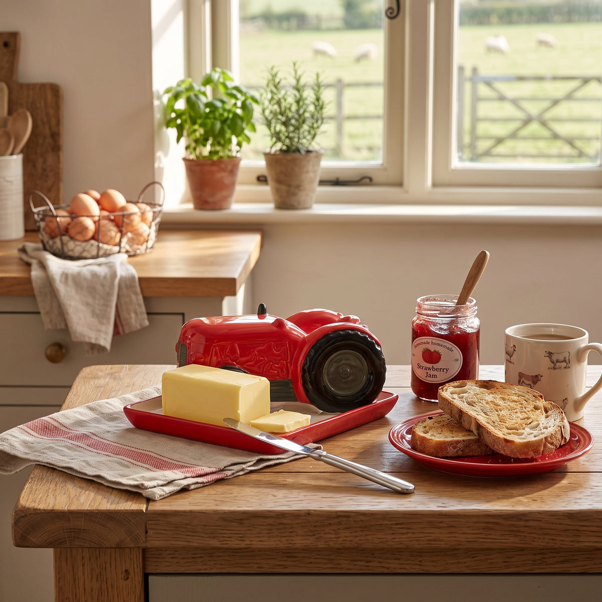 Country Living Tractor Butter Dish
