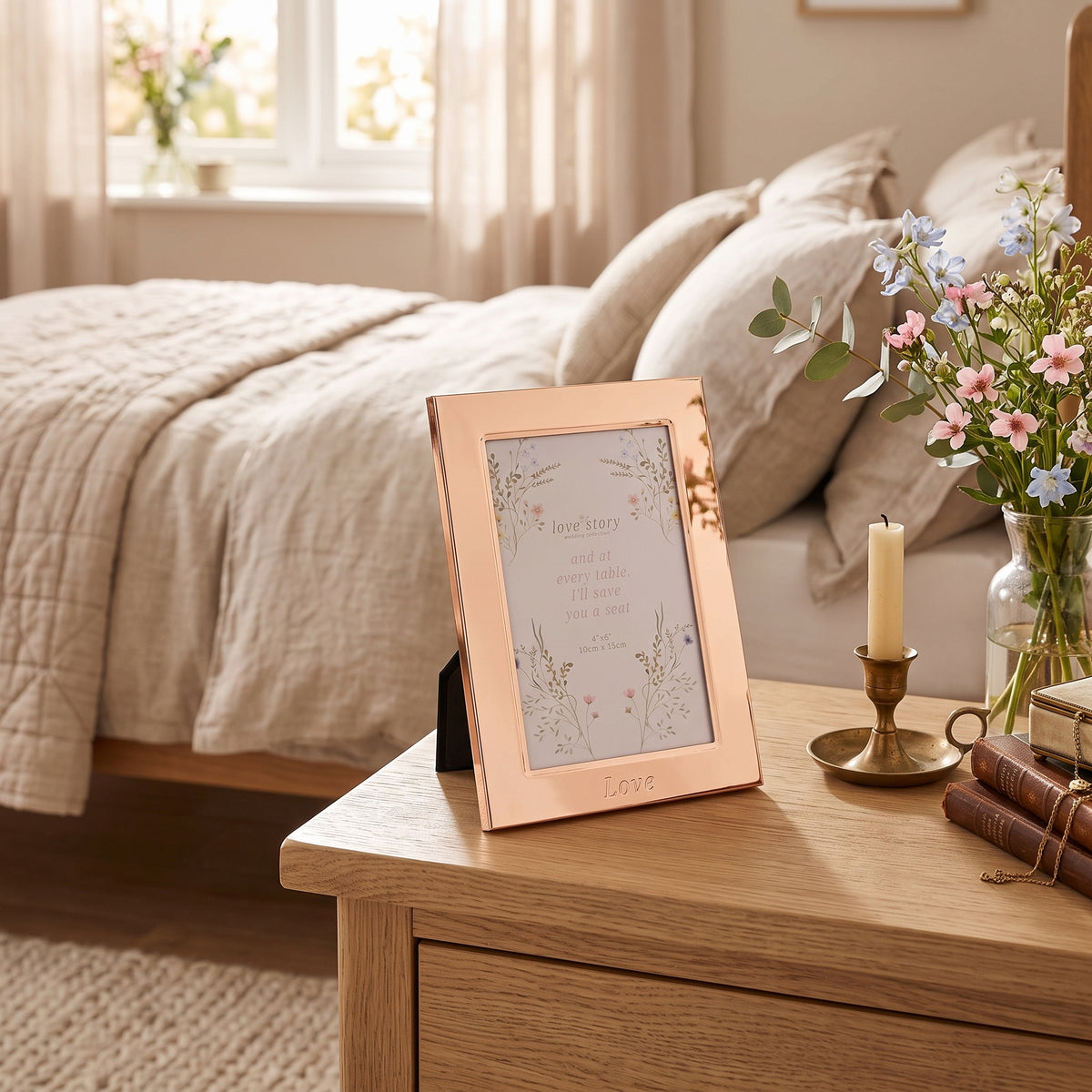 Love Story Wildflower Gold Photo Frame 4" x 6" - Love