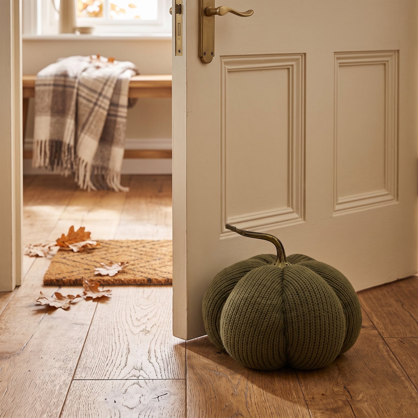Country Living Pumpkin Doorstop - Green