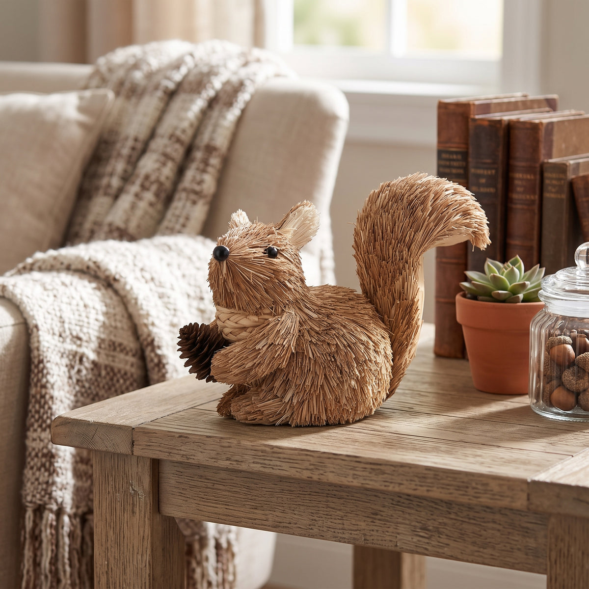 Country Living Natural Handmade Sitting Squirrel