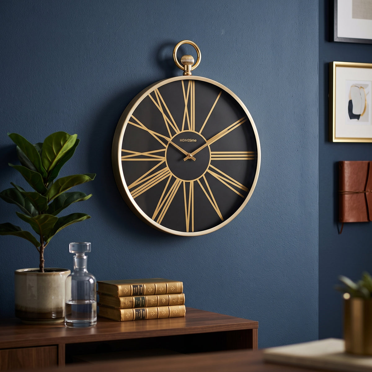 Hometime Gold  Aluminium Wall Clock 32cm