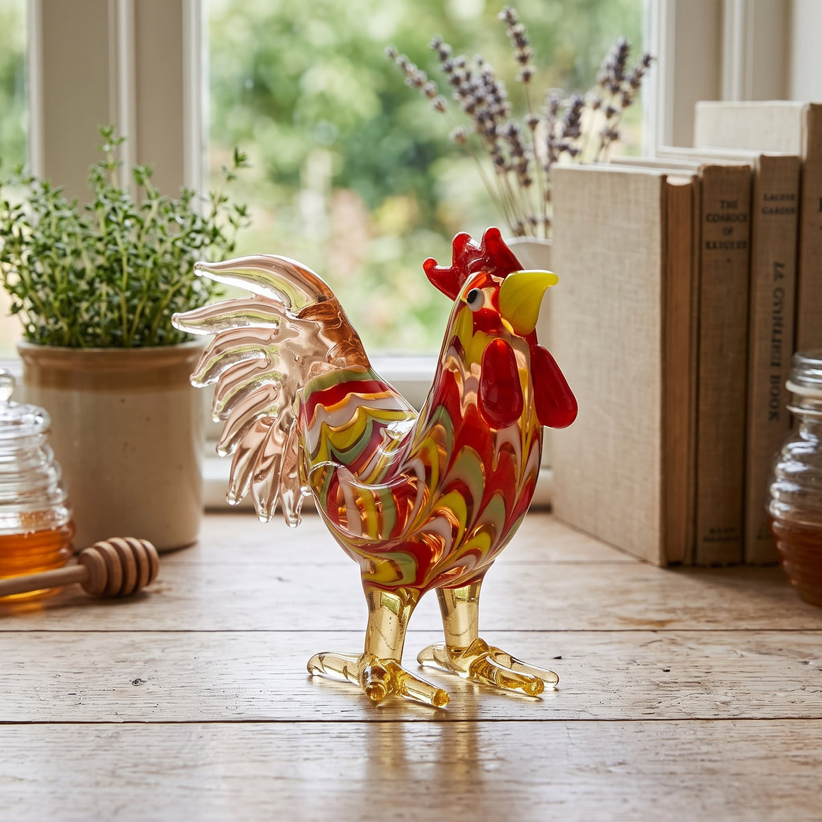 Objets d'art Miniature Glass Figurine - Rooster