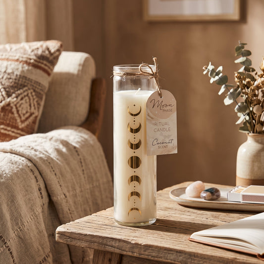 Coconut Moon Phase Candle in Glass Tube
