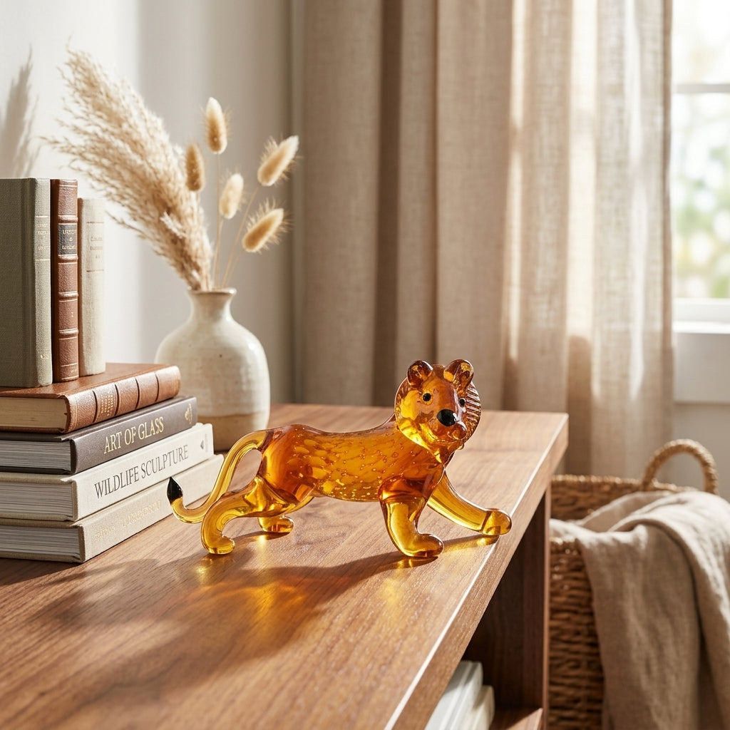 Objets d'art Miniature Glass Figurine - Lion