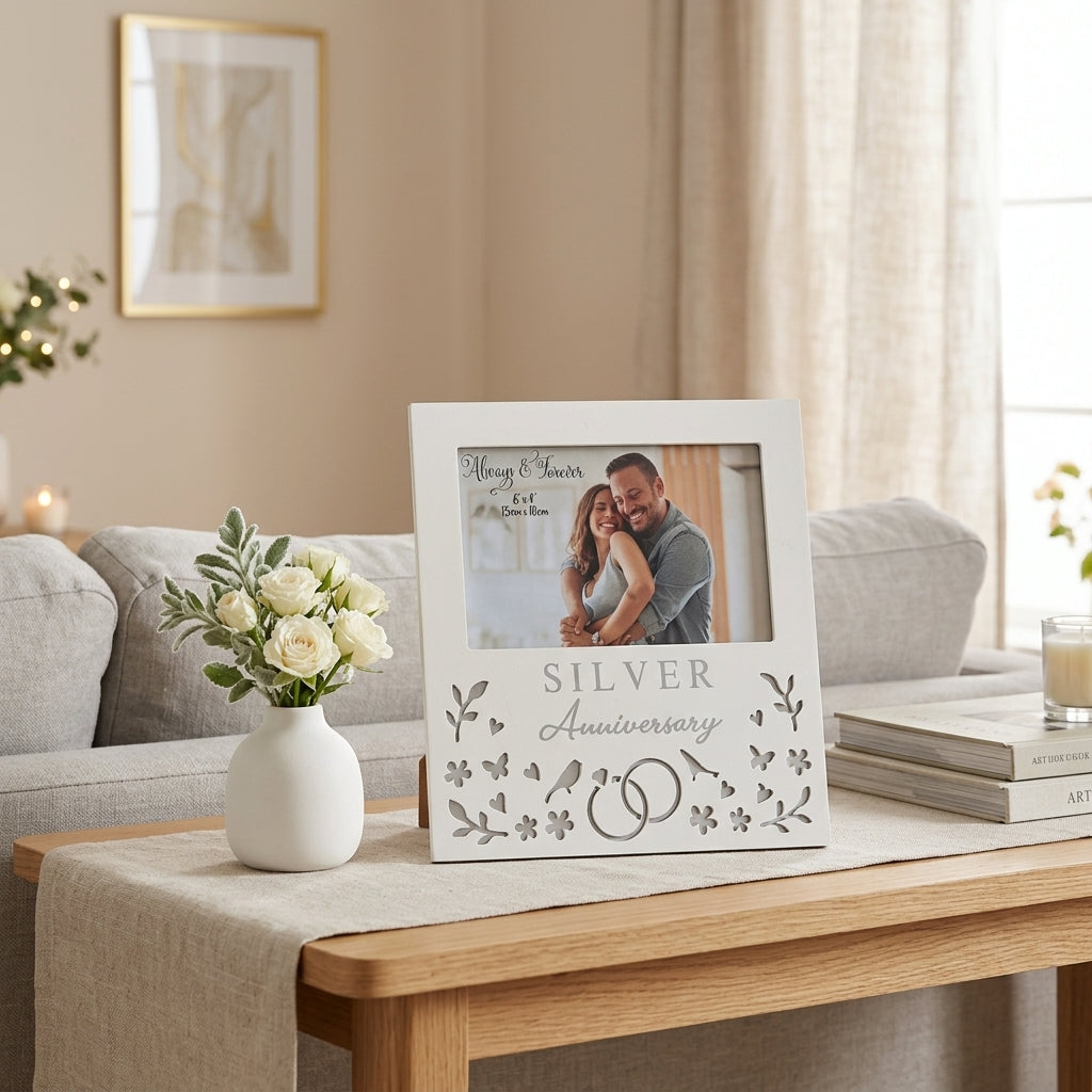 Always & Forever Photo Frame 6 x 4ins - Silver Anniversary