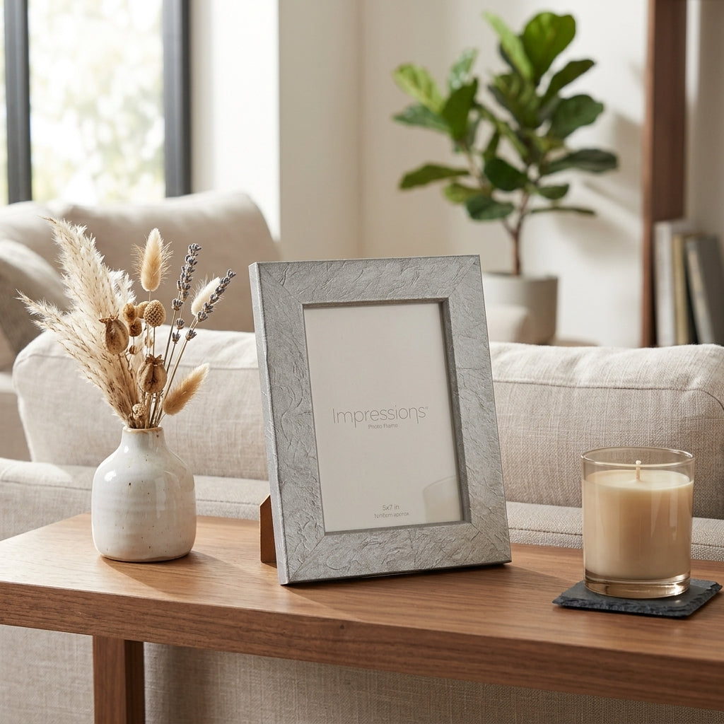 Impressions Resin Photo Frame Grey - 5" x 7"