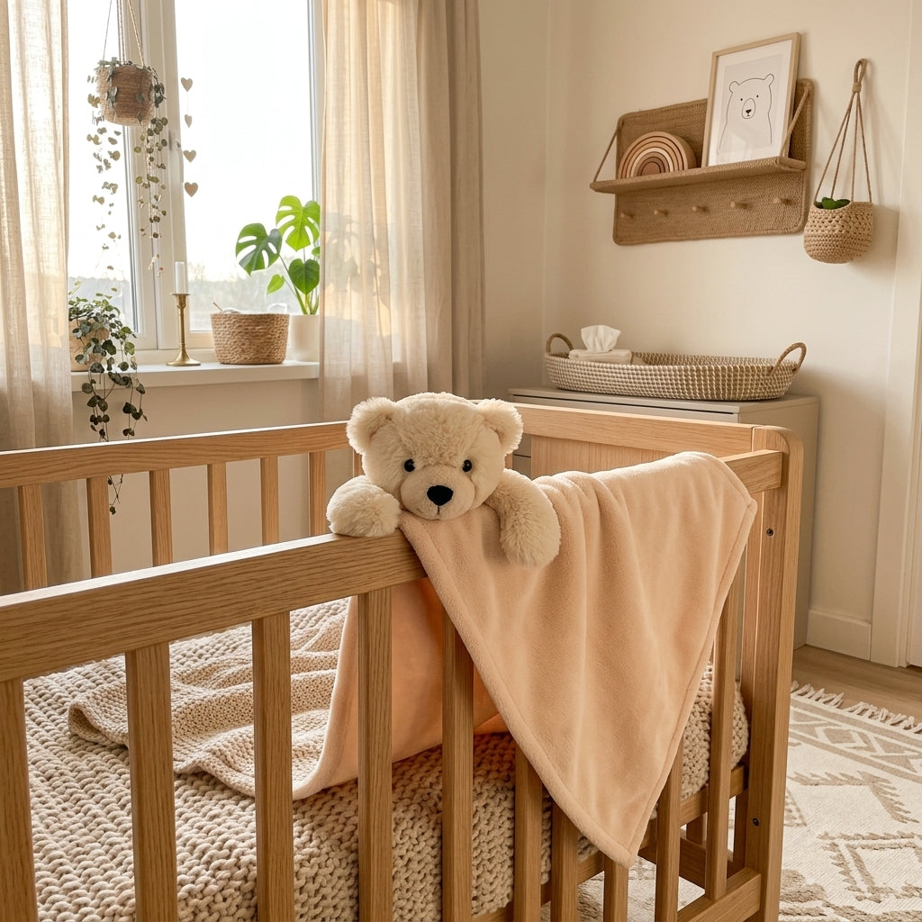 Softies Baby Comforter - Lola Bear - White Two Side Short Plush 27cm x 27cm
