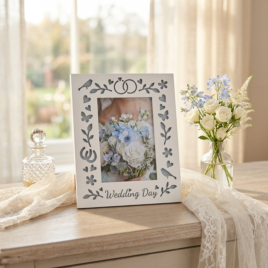 Always & Forever Laser Cut Photo Frame 4 x 6ins - Wedding Day