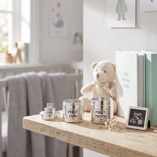Hello Baby Silverplated Tooth & Curl Set Noah's Ark - Cream