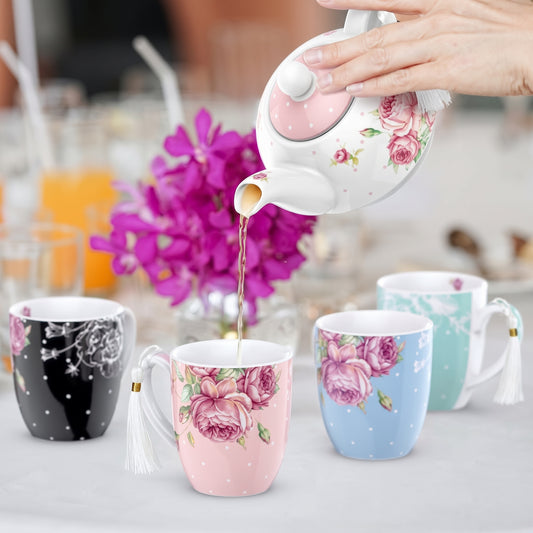London Boutique Mugs Cups Gift Set China Mugs Set