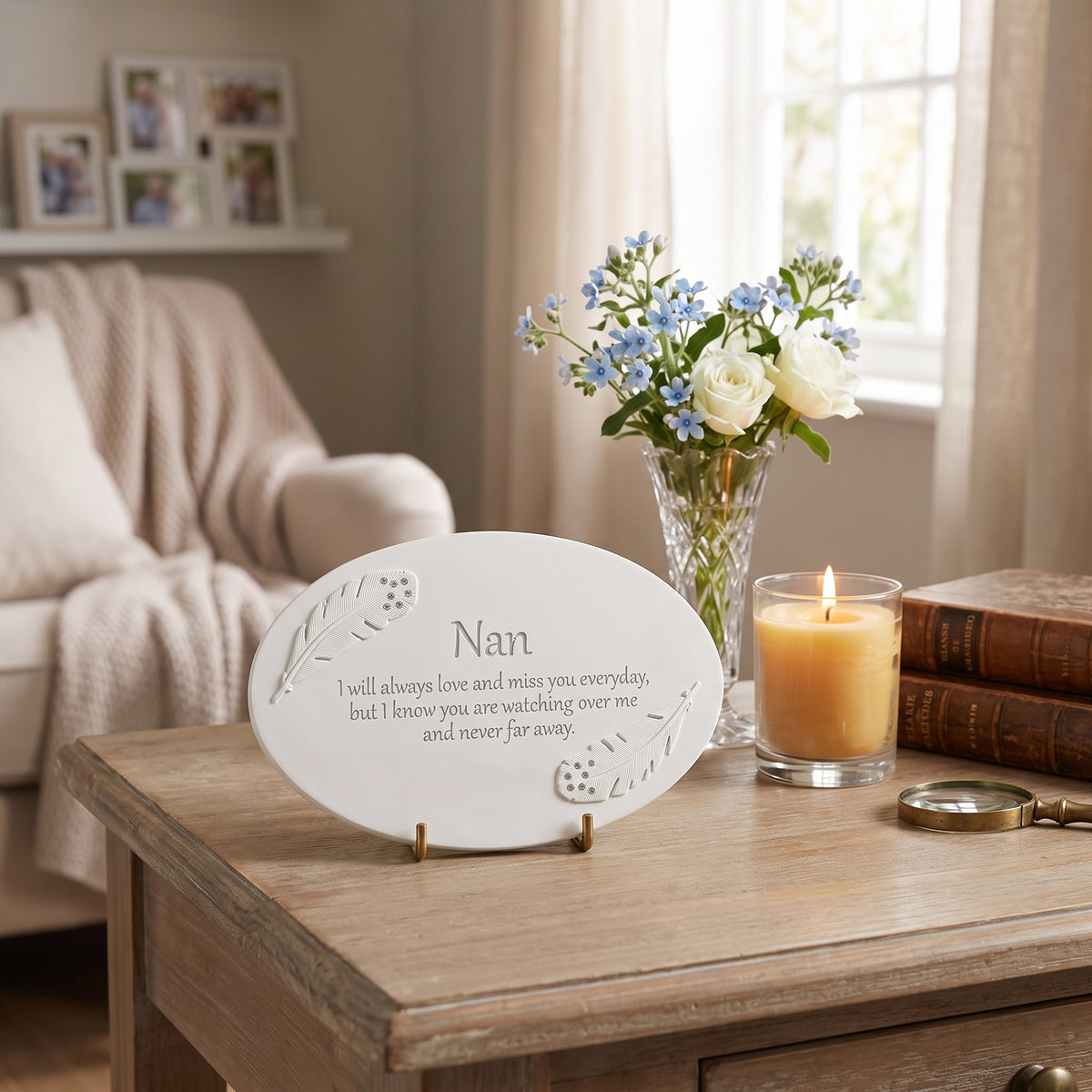 Thoughts of You Resin Memorial Plaque - Nan
