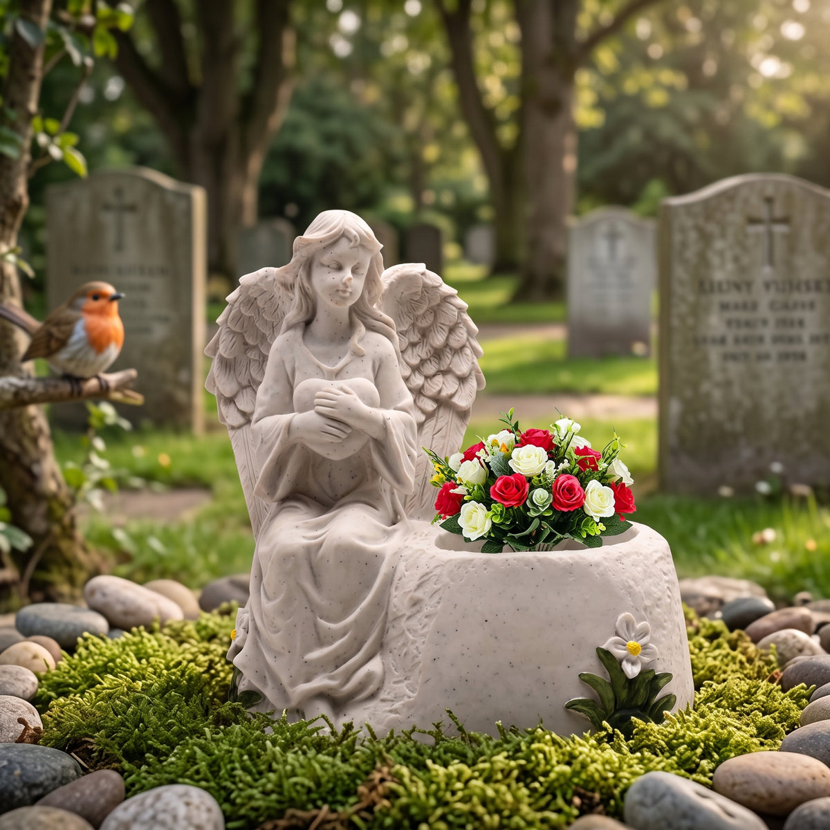 Thoughts of You Sitting Angel Graveside Pot Holder