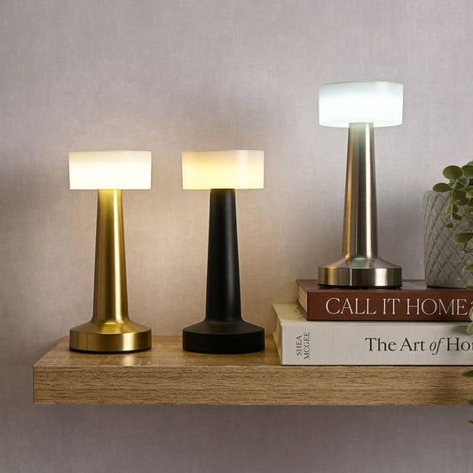 Hestia Silver USB LED Touch Table Lamp