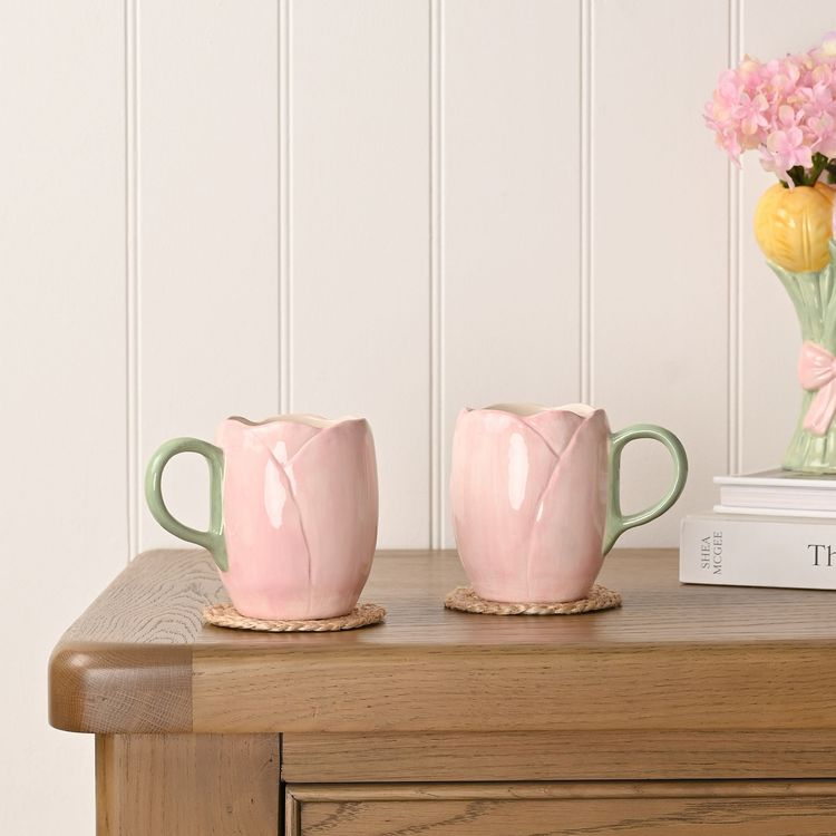 Hestia Set of 2 Tulip Mugs in Blush