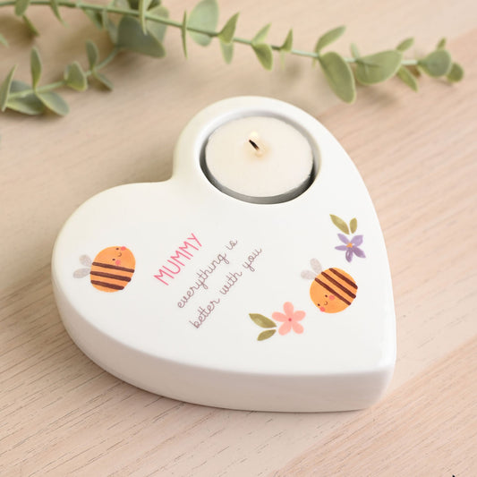 Love Life Ceramic Tea Light Candle Holder - Mummy