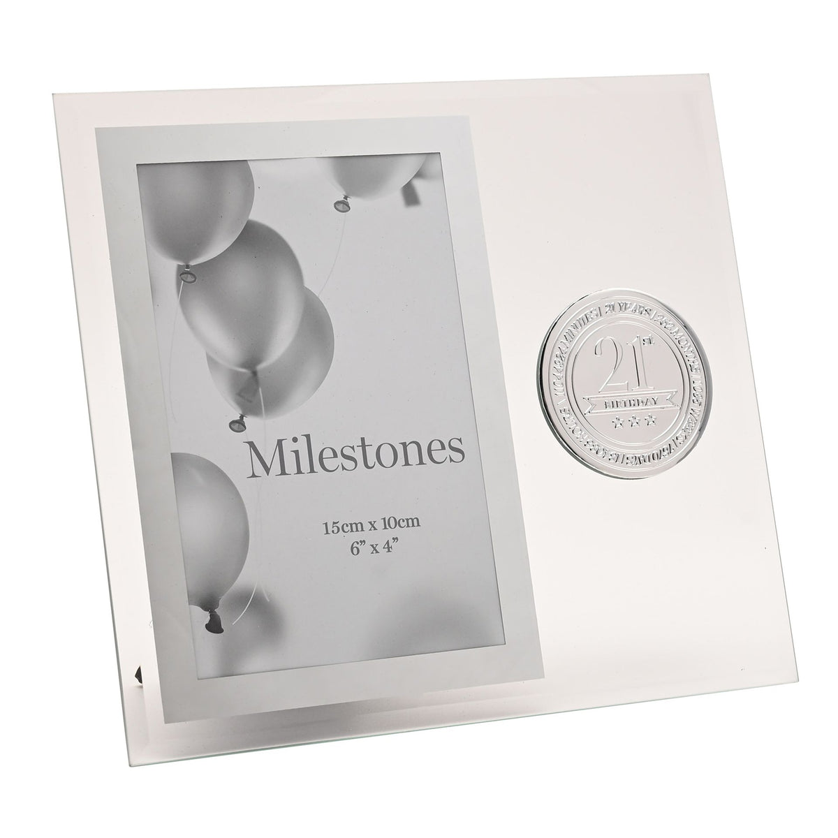 Milestones Glass Frame with Metal Badge 4" x 6" - 21
