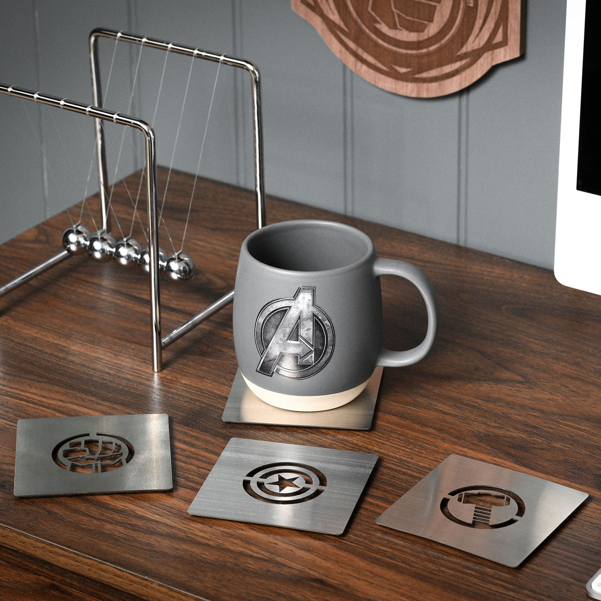 Marvel The Avengers Set Of 4 Silver Metal Coasters