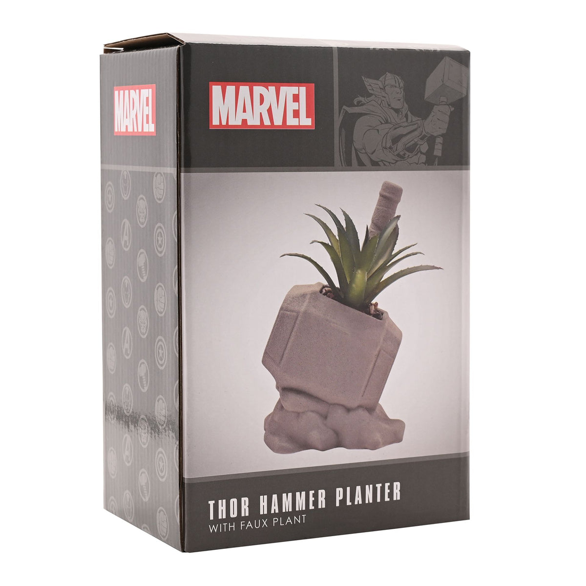 Marvel Thor Hammer Planter With Faux Plant