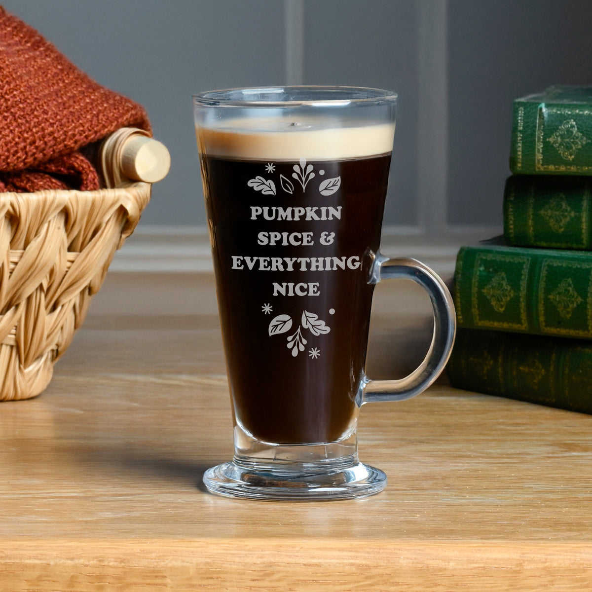 Personalised Autumn Latte Glass