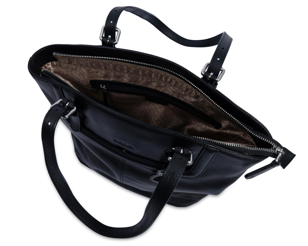 Sienna Zip Top Tote Shopper Bag for Women - Handmade by Saddler