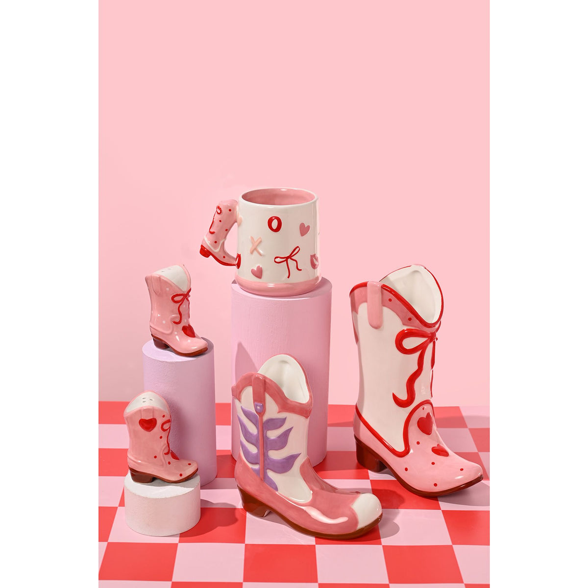 The Feel Good Club Cowboy Boot Bow Mug