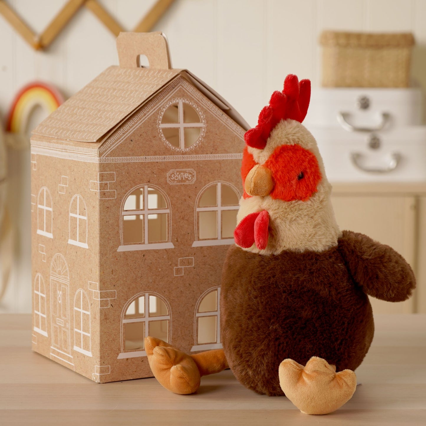 Rio The Plush Sitting Rooster 28cm