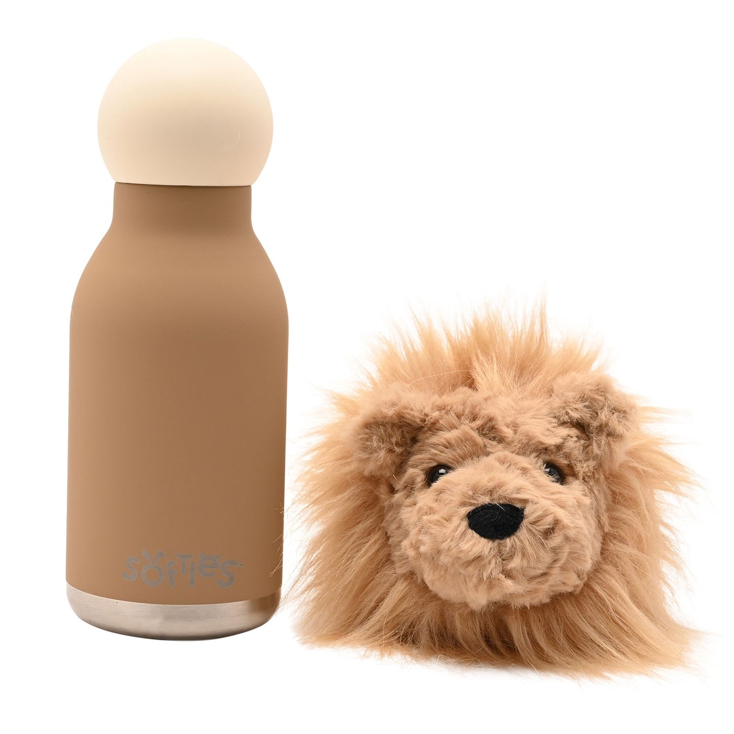 Leo The Plush Lion Light Brown Stainless Steel Water Bottle 23cm / 450ml