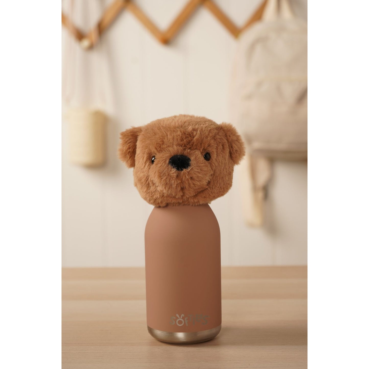 Hampton The Plush Teddy Dark Brown Stainless Steel Water Bottle 23cm / 450ml