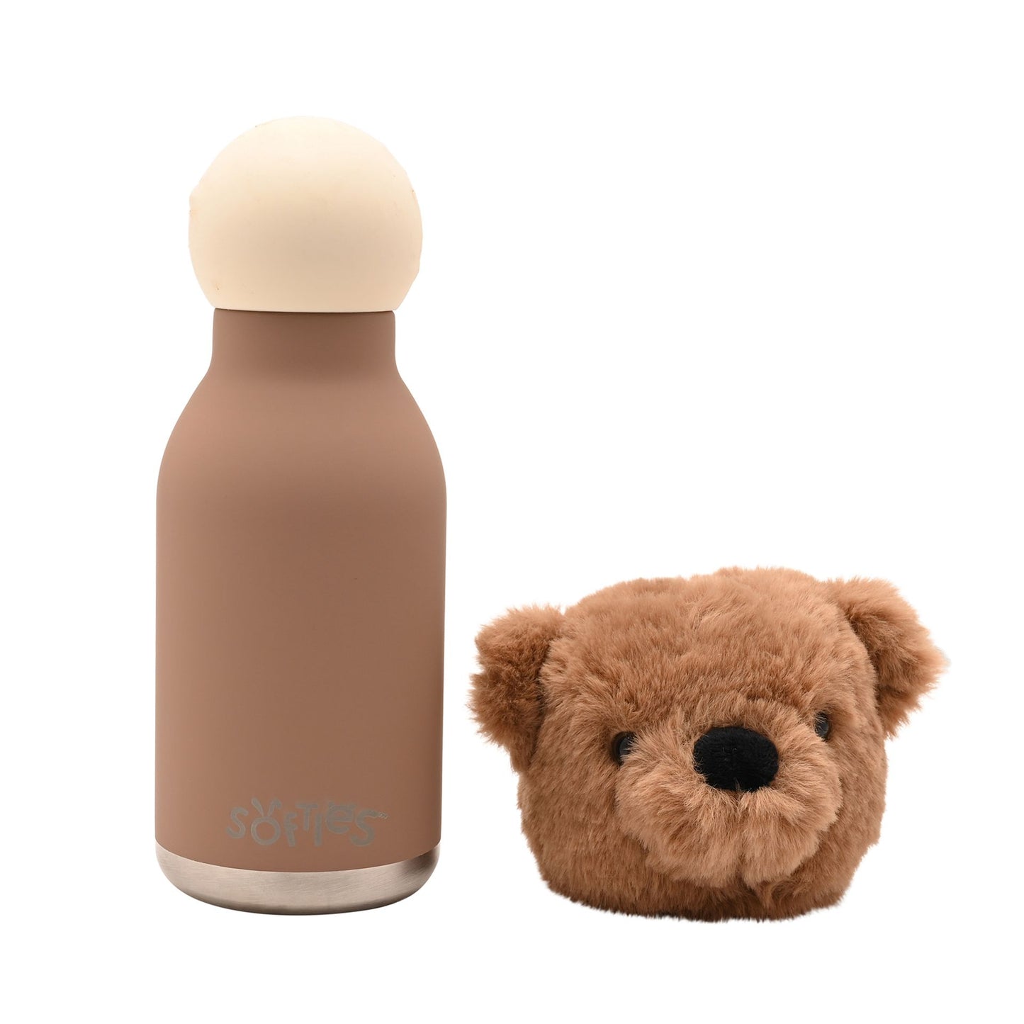 Hampton The Plush Teddy Dark Brown Stainless Steel Water Bottle 23cm / 450ml