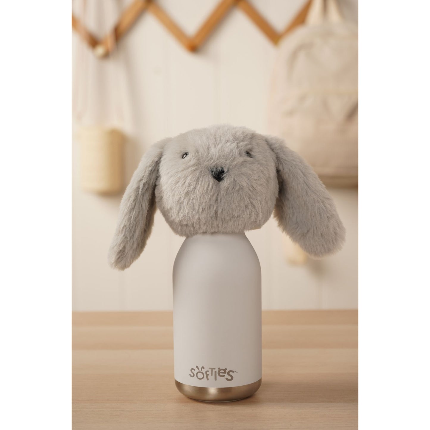 Theo The Plush Bunny Grey Stainless Steel Water Bottle 23cm / 450ml