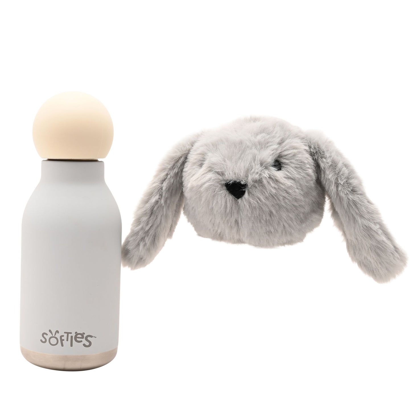 Theo The Plush Bunny Grey Stainless Steel Water Bottle 23cm / 450ml