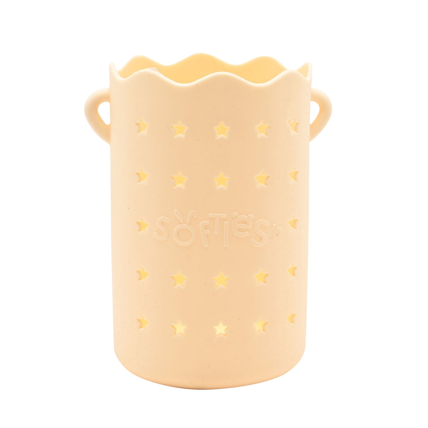 Softies Silicone Water Bottle Bag with Charm Holes and Fabric Clip on Carry Strap