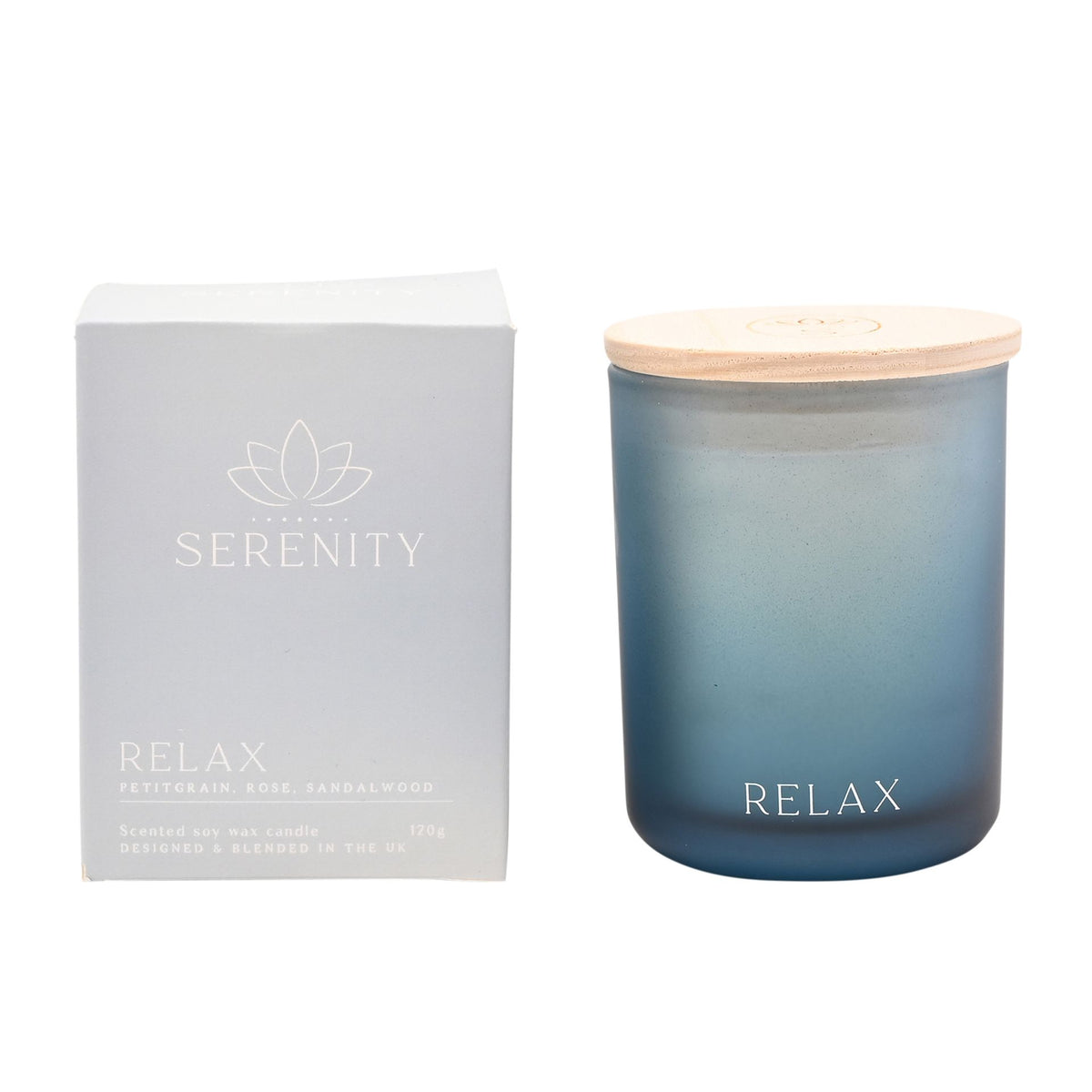 Serenity Relax Candle 120g Petitgrain, Rose & Sandalwood