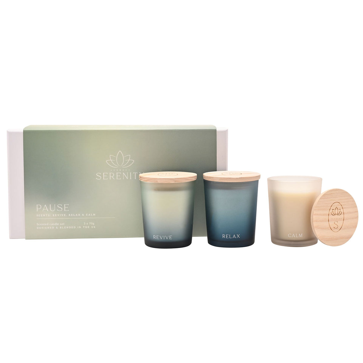 Serenity Pause Set of 3 Candles 70g
