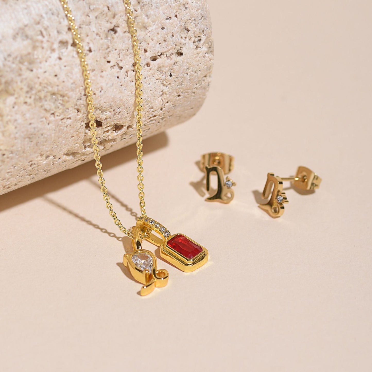 Serenity Zodiac 18k Gold Plated Necklace - Capricorn