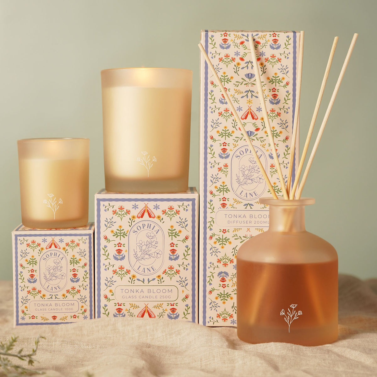 Sophia Lane Tonka Bloom Floral Candle - 100g