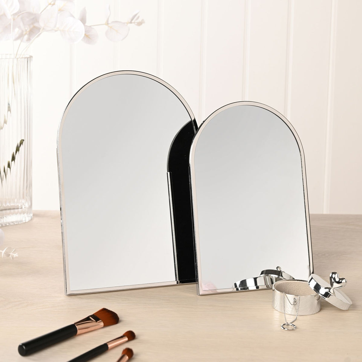 Sophia Nickle Plated Steel Mirror - Large