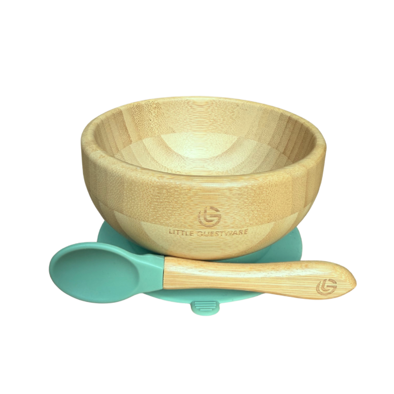 Turtle Bamboo Feeding Set - Plate, Bowl, Spoon & Fork Gift Set
