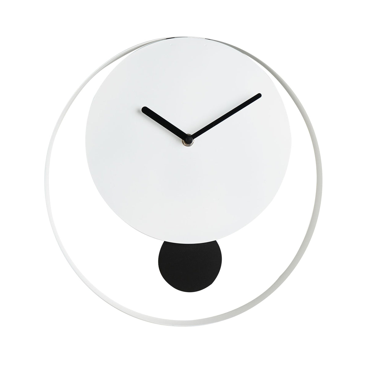 Interval Pendulum Wall Clock 30cm - White & Black
