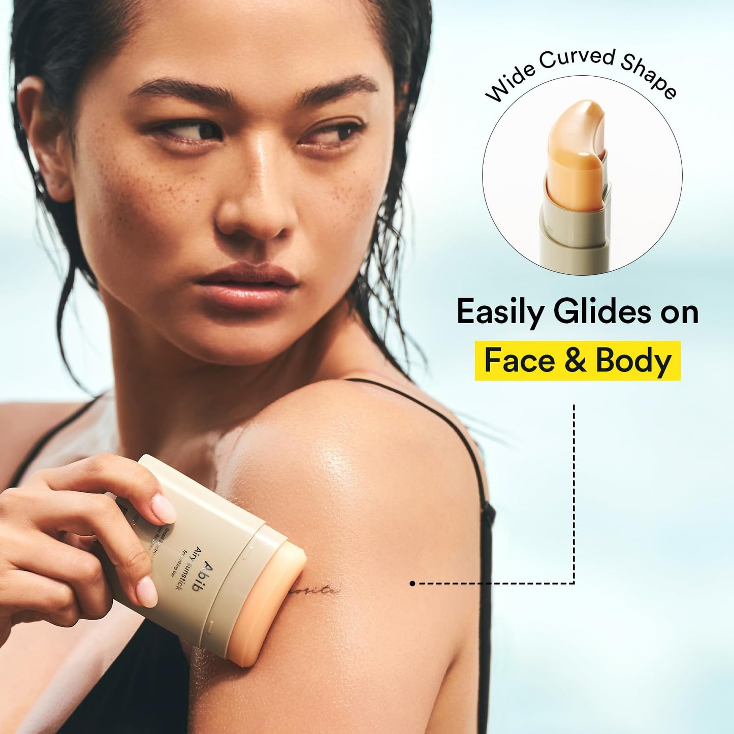 Abib Airy Sunstick Protection Bar DUO SPF50+ – Semi-Matte, Water-Resistant Sunscreen Stick (1.62 oz / 46 g)