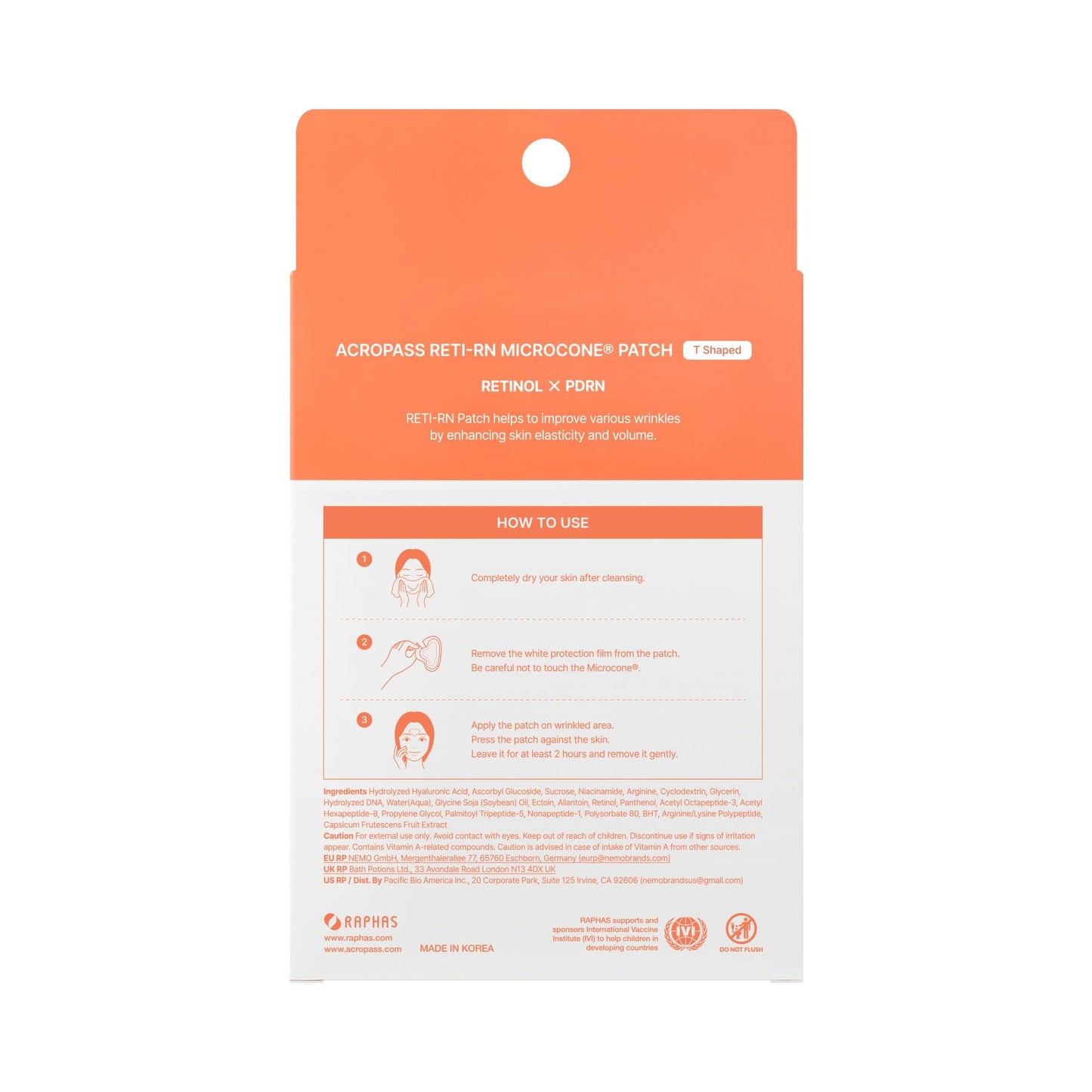 Acropass RETI-RN Microcone Wrinkle Patches – Deep Wrinkles, PDRN 10,000 ppm, Retinol 3,300 IU/g, Hyaluronic Acid | 4 Count