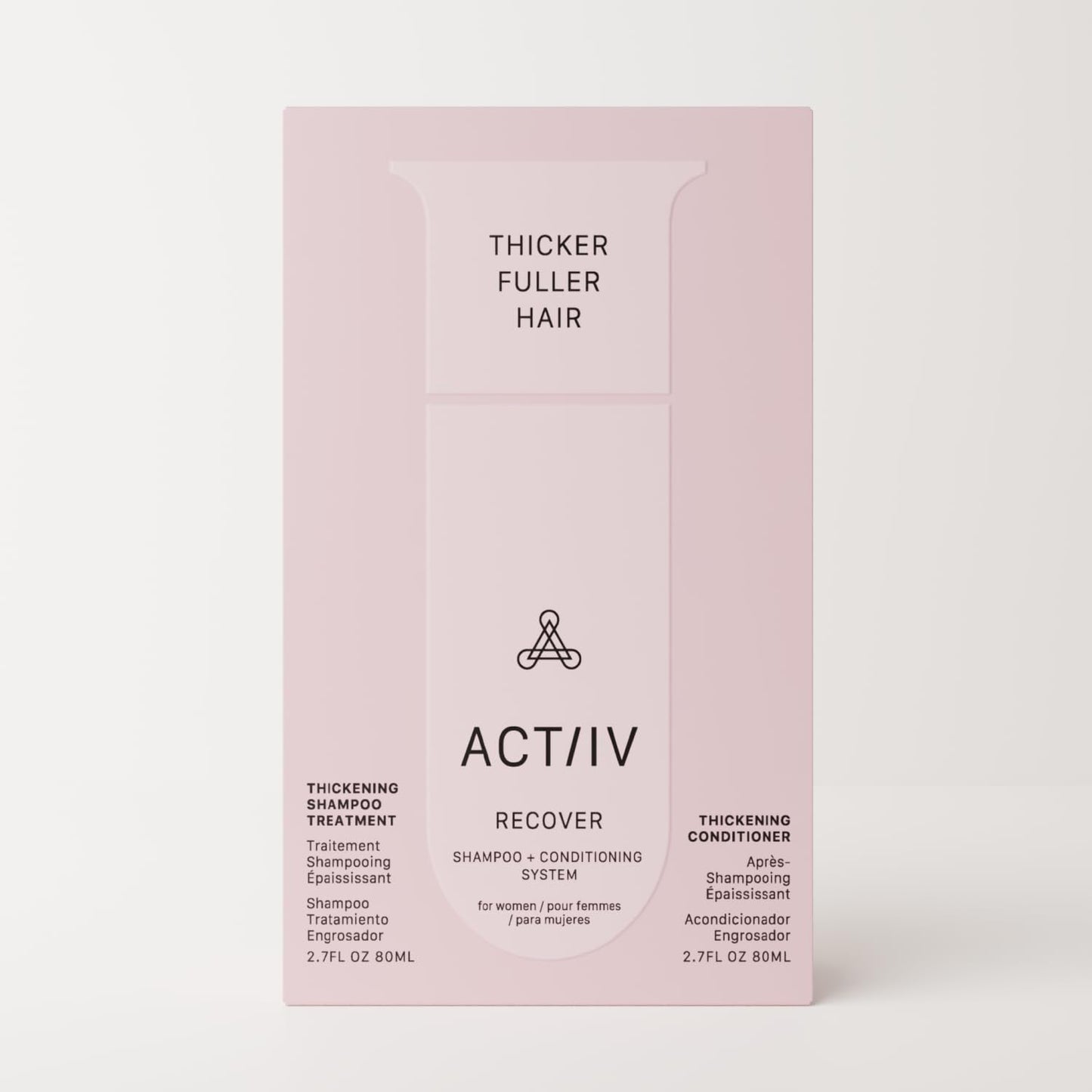 ACTIIV Recover Travel Duo for Women – Fuller-Looking Hair, Plant-Based, Color-Safe (2x2.7 oz)