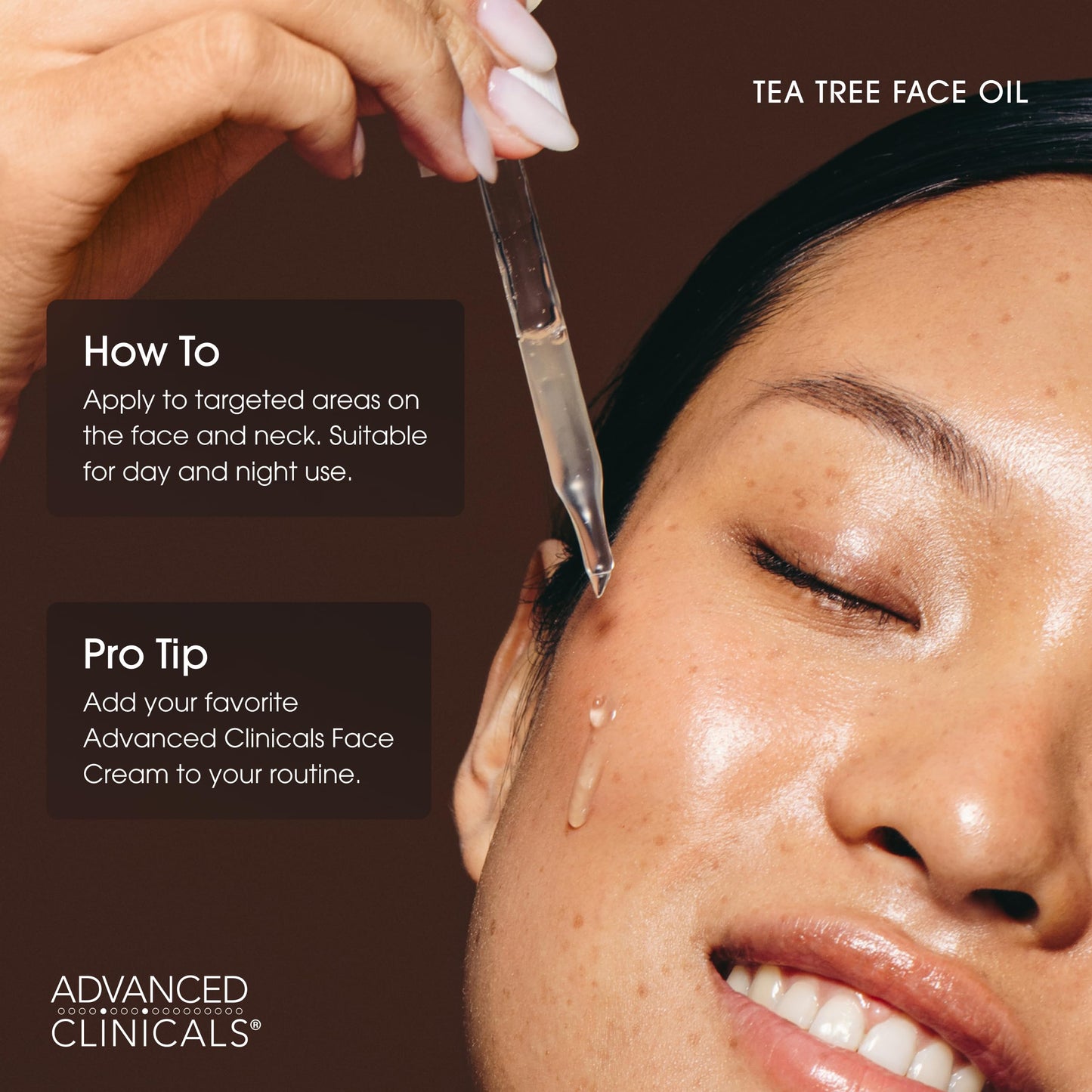 Advanced Clinicals Tea Tree Face Serum with Vitamin E – 2-Pack for Pores & Even Tone