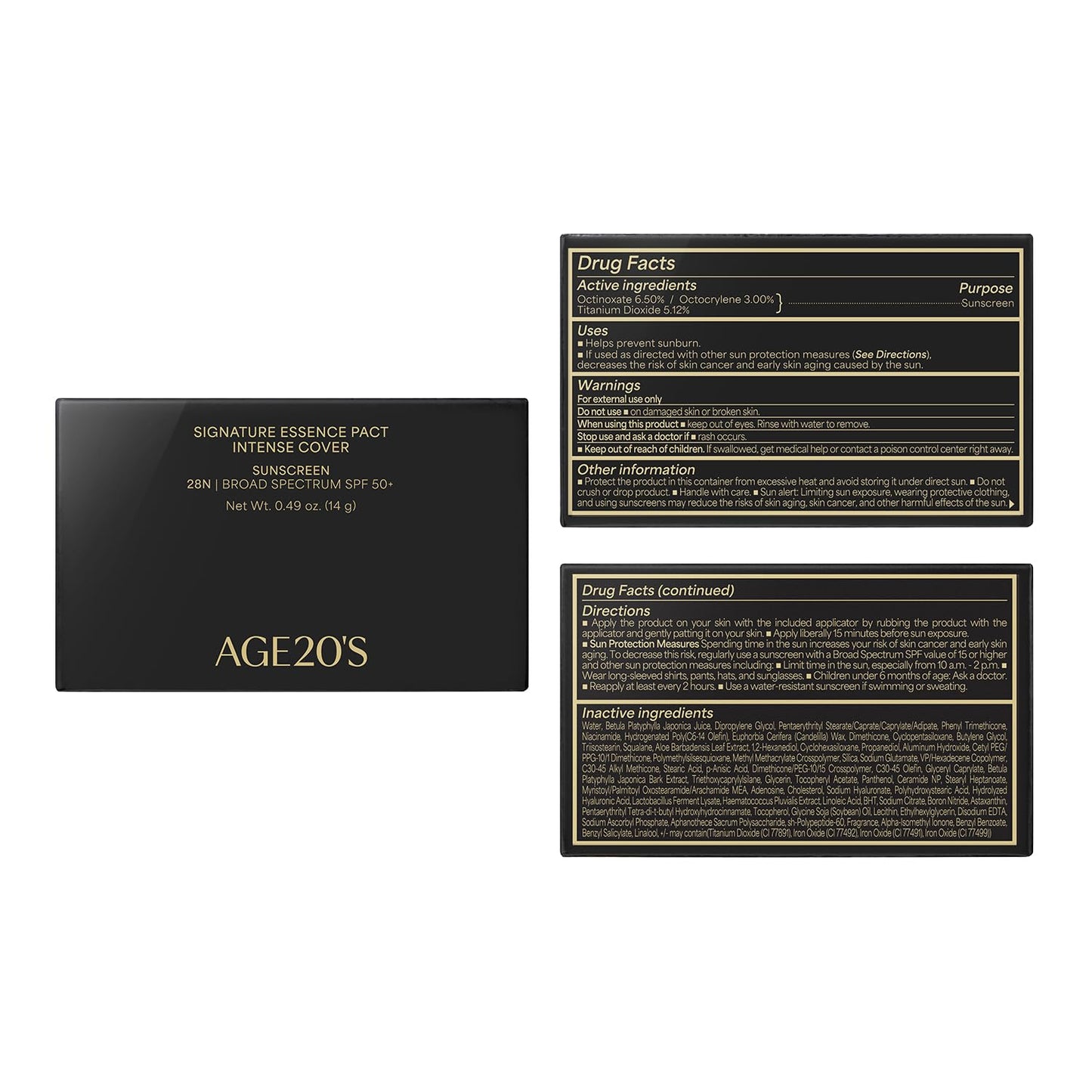 AGE 20's Signature Essence Pact SPF 50+ Cream Foundation – 28N Walnut | Dewy Finish & Natural Coverage