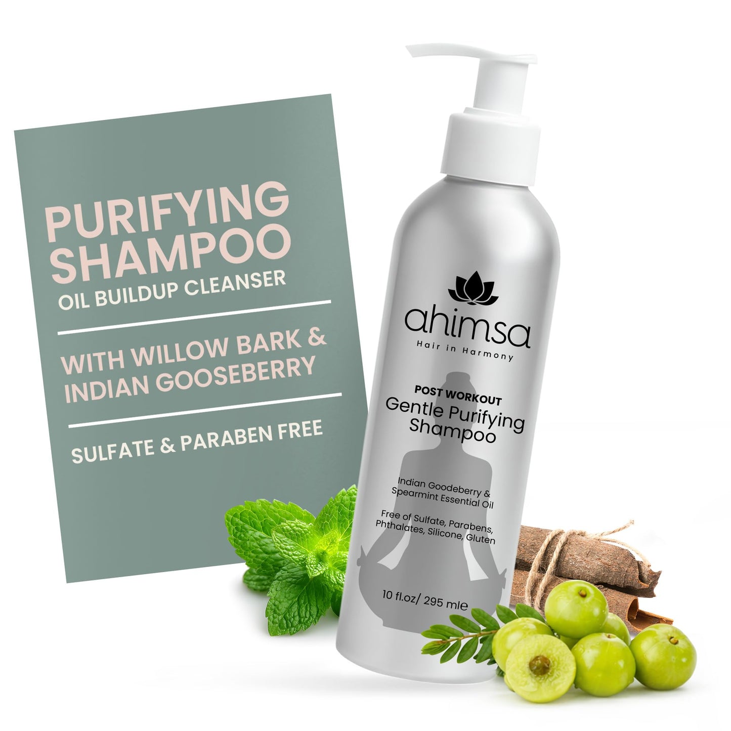 Ahimsa Gentle Purifying Shampoo – Oily Hair Clarifying Cleanser