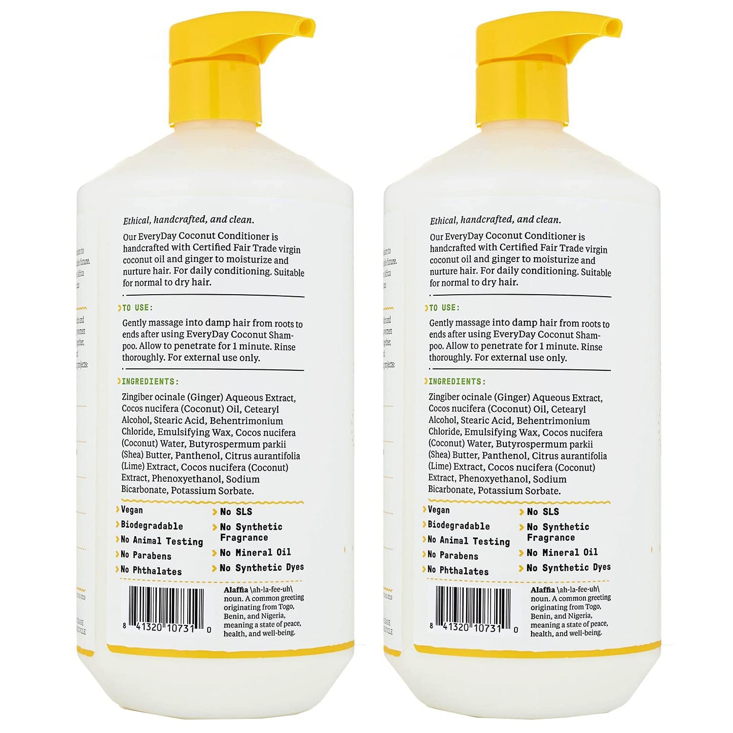 Alaffia EveryDay Coconut Conditioner – Coconut Lime, 32 oz (2-Pack)