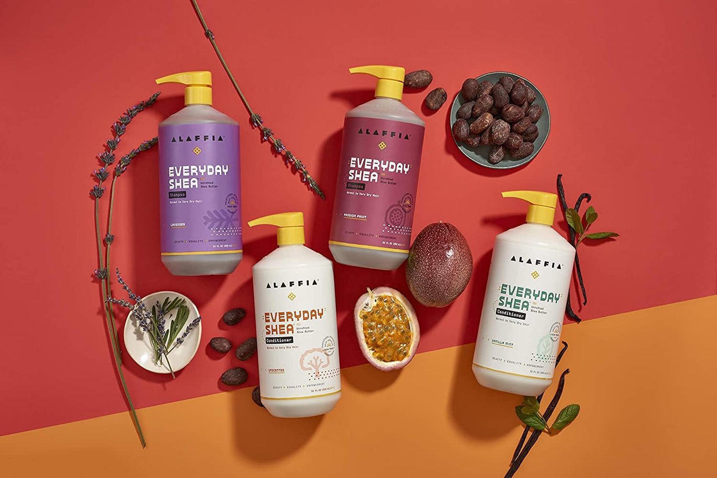 Alaffia EveryDay Shea Shampoo – Gentle, Unscented Cleanser for Normal to Dry Hair | 2 x 32 oz