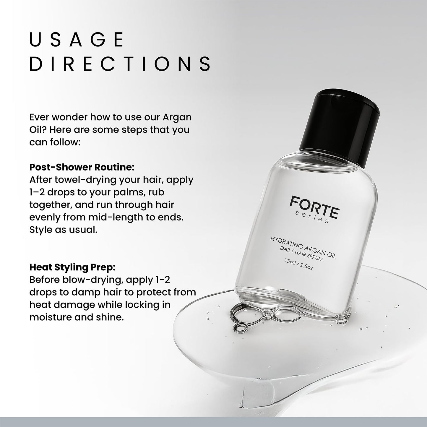 Alex Costa Hydrating Argan Oil Daily Hair Serum for Men | Forte Series | Sulfate Free