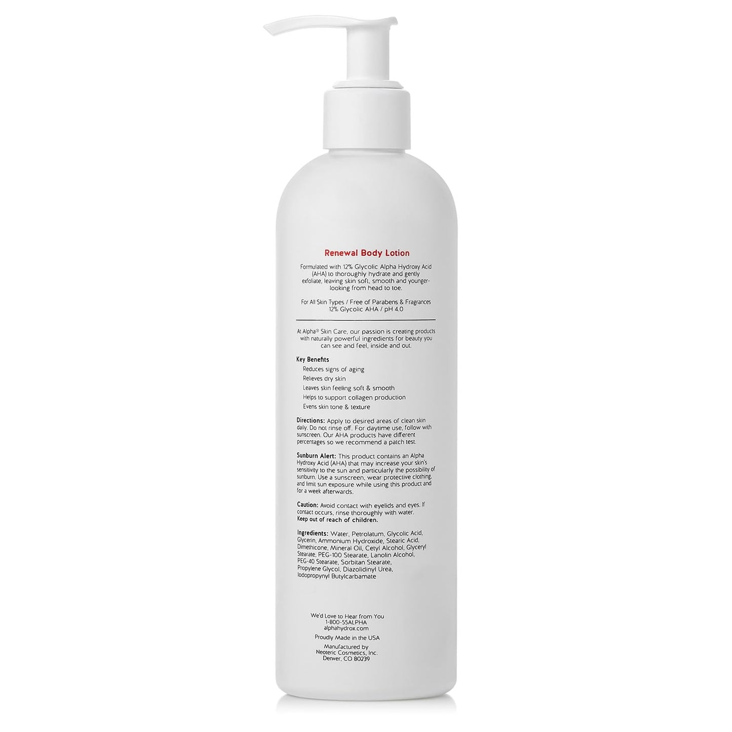 Alpha Skin Care Revitalizing Body Lotion – 12% Glycolic AHA, 2-Pack, Hydration & Gentle Exfoliation